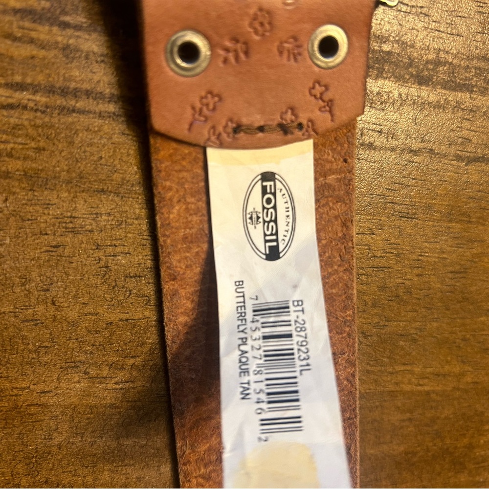 Fossil Butterfly Enamel Floral Leather Belt Size Large NWT - Picture 3 of 5